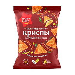 Криспы кукурузно-рисовые «HAPPY CRISP» баварские колбаски 50 гр.