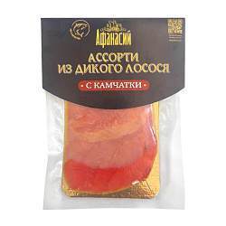 Ассорти слабосоленое из лососевых - горбуша, нерка, кижуч 100 гр.