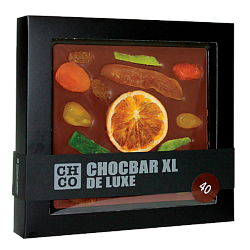Молочный шоколад CHOCBAR XL DE LUXE MILK 40% фрукты, 250 гр