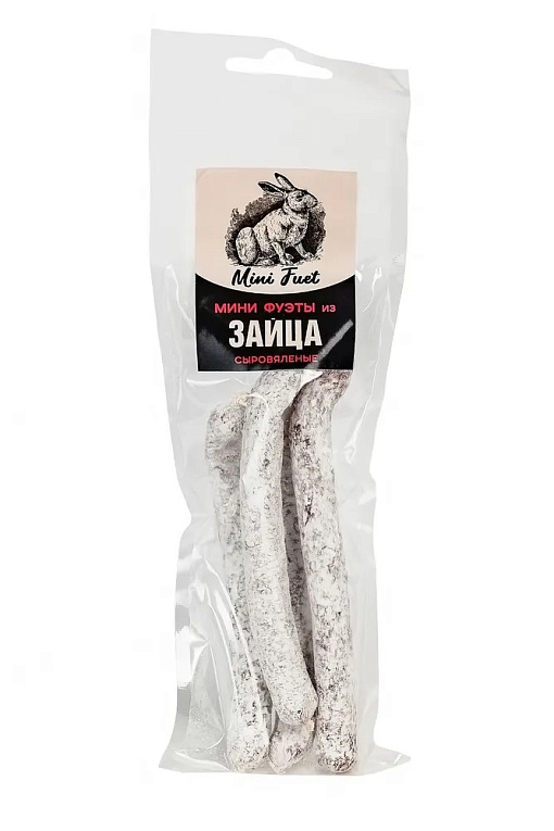 Колбаски сыровяленые «Mini Fuet» из мяса зайца 80 гр.