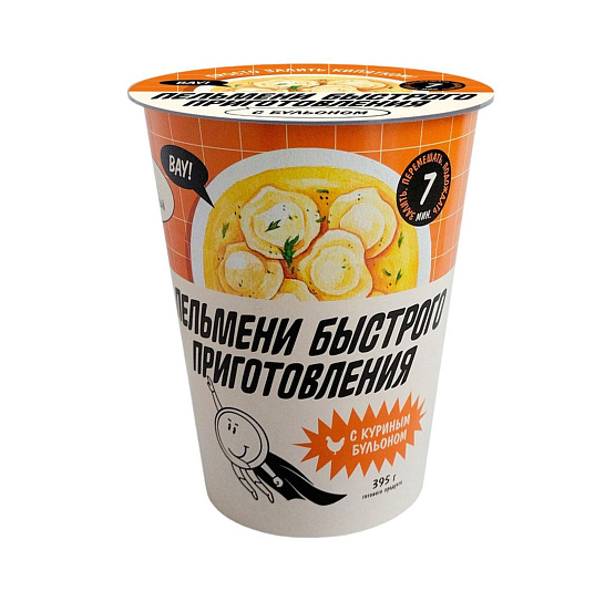 Пельмени быстрого приготовления с куриным бульоном 100 гр
