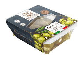 Антипасти оливки фаршированные мягким сливочным сыром в масле Burenka Club 240 гр.