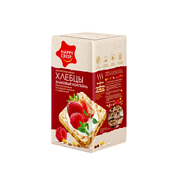 Хлебцы безглютеновые «HAPPY CRIPS» малина с клубникой 60 г.