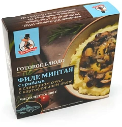 Филе минтая с грибами  с картофельным пюре 0,3 кг