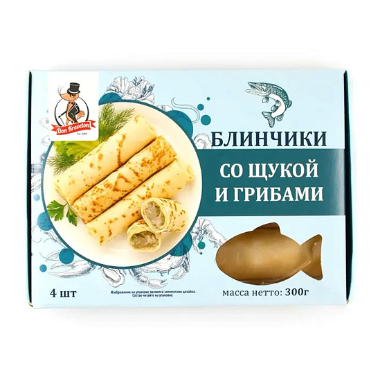 Блинчики со щукой и грибами с/м в/у 0,3 кг