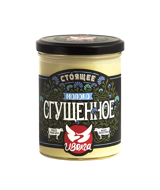 Сгущённое молоко «Иволга» в стекле 450 гр.