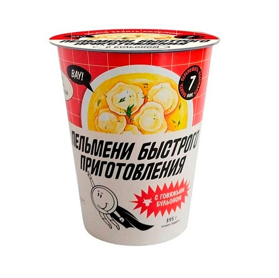 Пельмени быстрого приготовления с говяжьим бульоном 100 гр